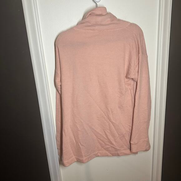 J. Crew Women's Pink Funnel Neck Fleece Sweatshirt Sweater Size Medium - Picture 5 of 7